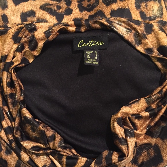 Cartise Leopard Lame Surplice Dress - Picture 5 of 6